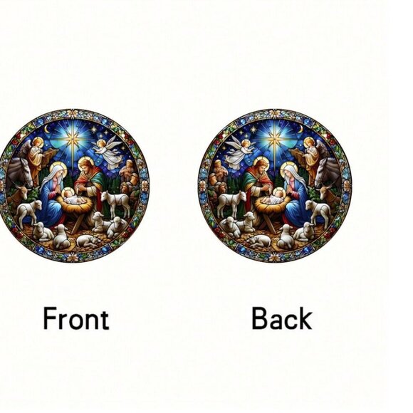 Christmas Nativity Advent Suncatcher Round NWT 7.87 inch NWT - Picture 3 of 4